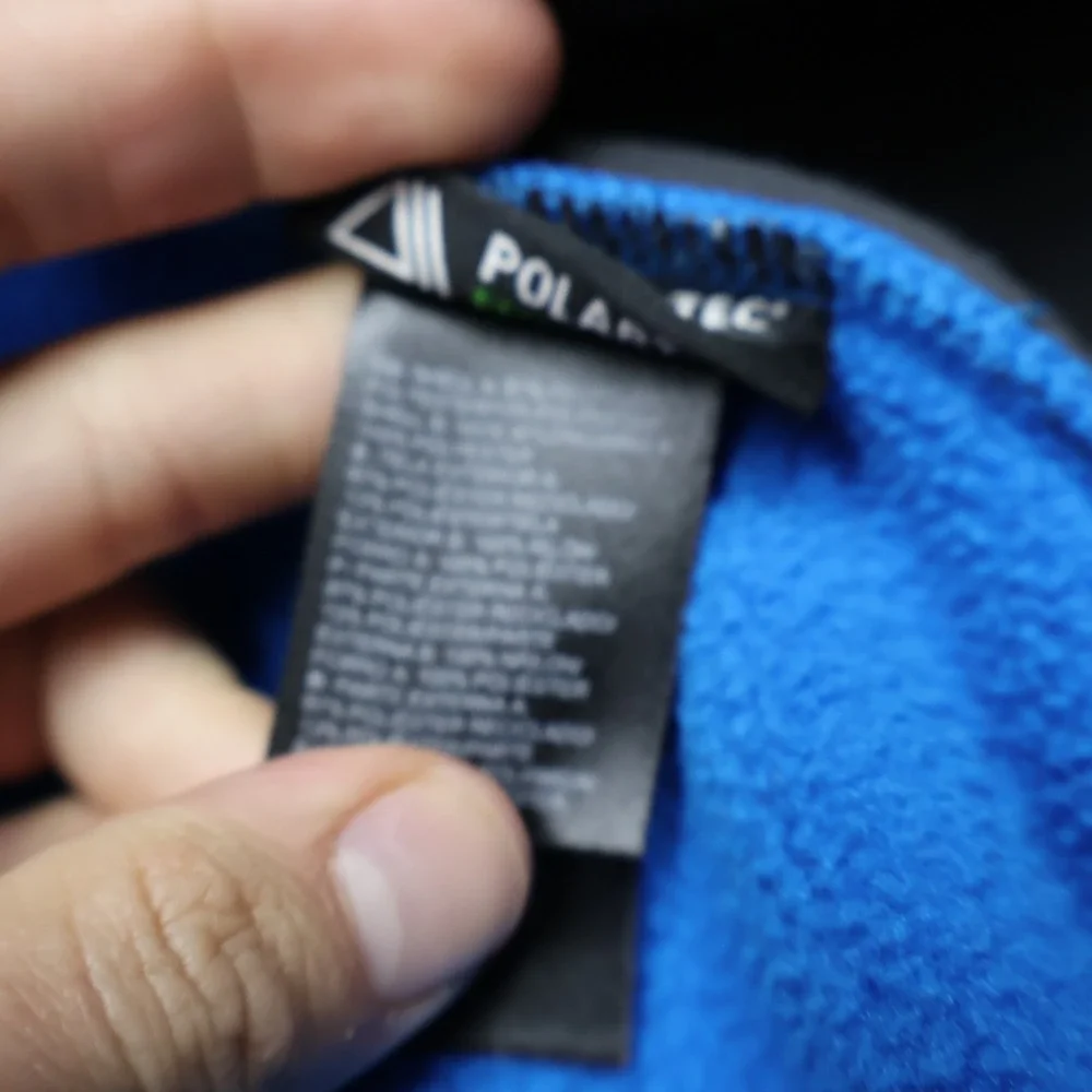 North Face Denali Jacket Men XL Blue Black Polartec Insulated Fleece Heavyweight